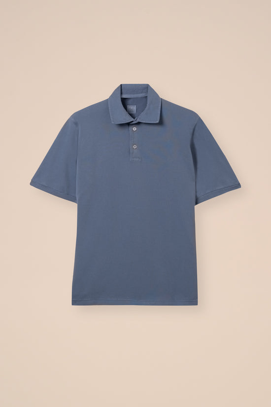 fedeli North Piquet Short Sleeve Polo CORNFLOWERBLUE