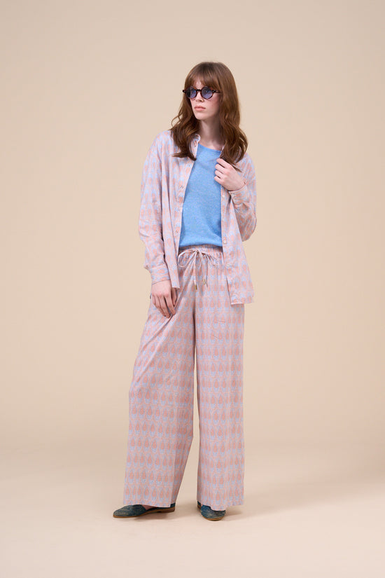 Fedeli Palmaria Printed Cotton Voile Shirt - Paisley Pattern ORANGE