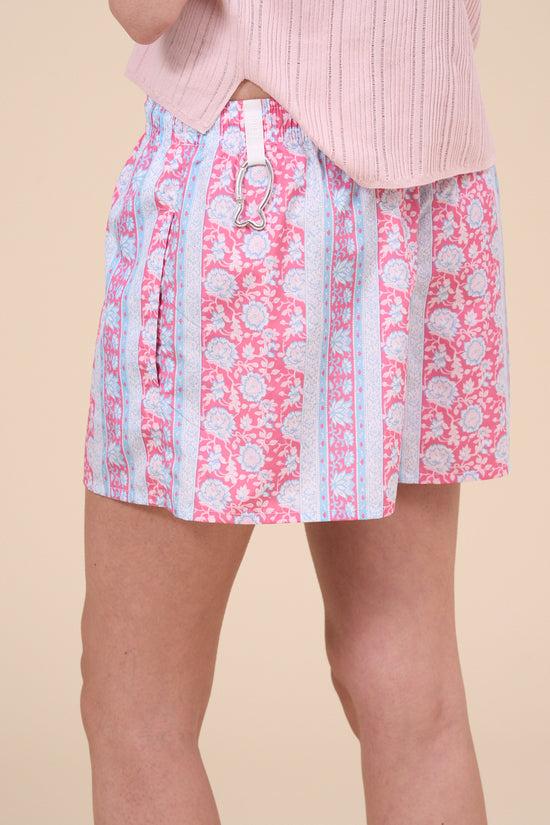 Fedeli Panarea Printed Airstop Shorts - Flowers And Stripes Pattern LIGHTCORAL