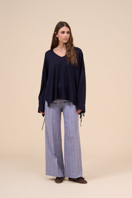 Fedeli Pandora Pearly Cashmere Silk Blouse With Wide Sleeves SAND