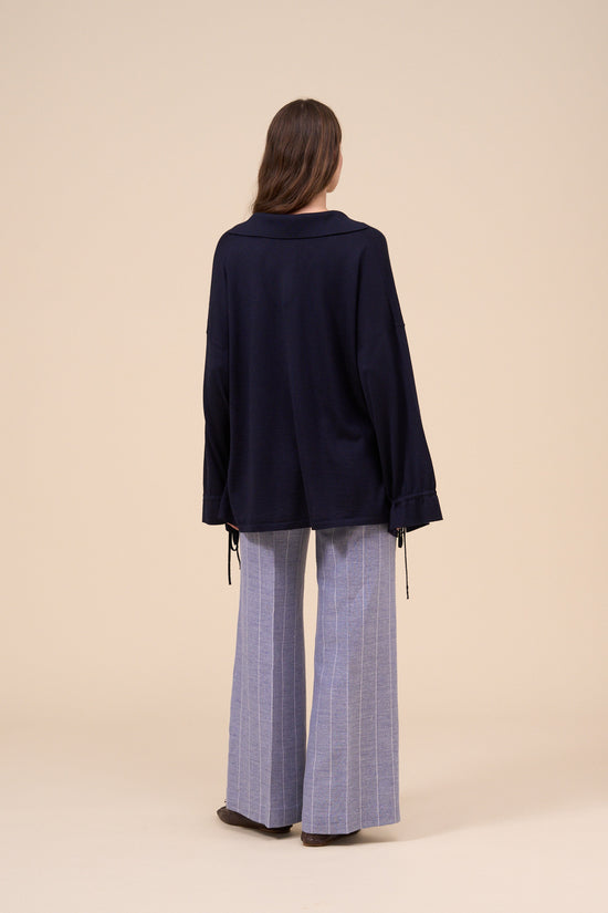 Fedeli Pandora Pearly Cashmere Silk Blouse With Wide Sleeves SAND