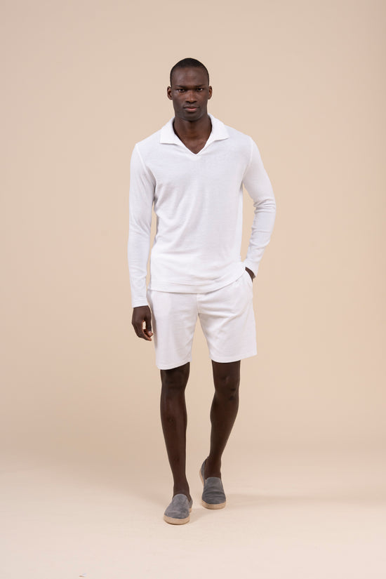 Fedeli Peter Terry Light Dusty Long Sleeve Polo MIDNIGHTBLUE