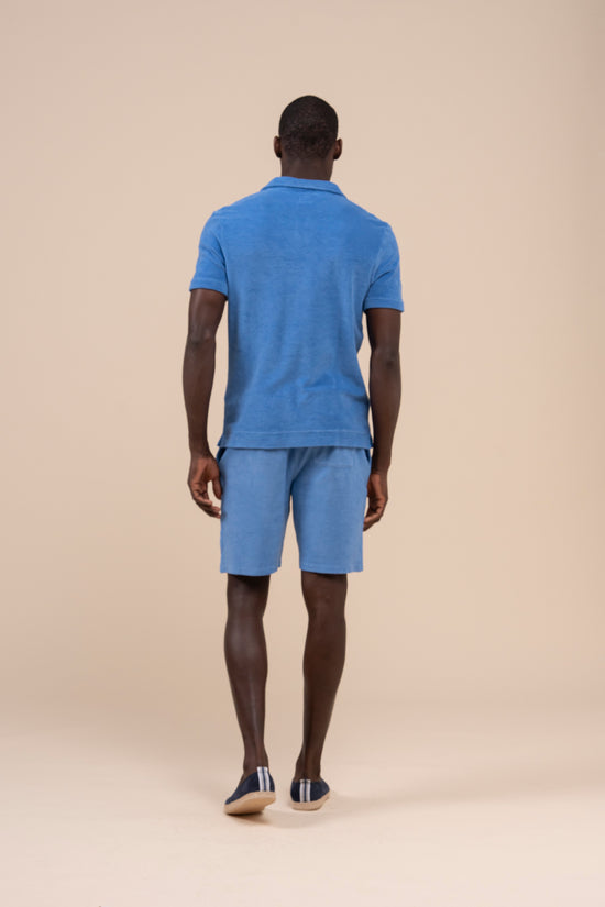Fedeli Peter Terry Light Dusty Short Sleeve Polo MIDNIGHTBLUE