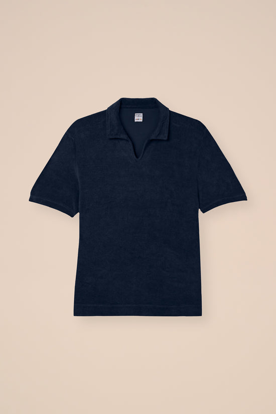 fedeli Peter Terry Light Dusty Short Sleeve Polo MIDNIGHTBLUE