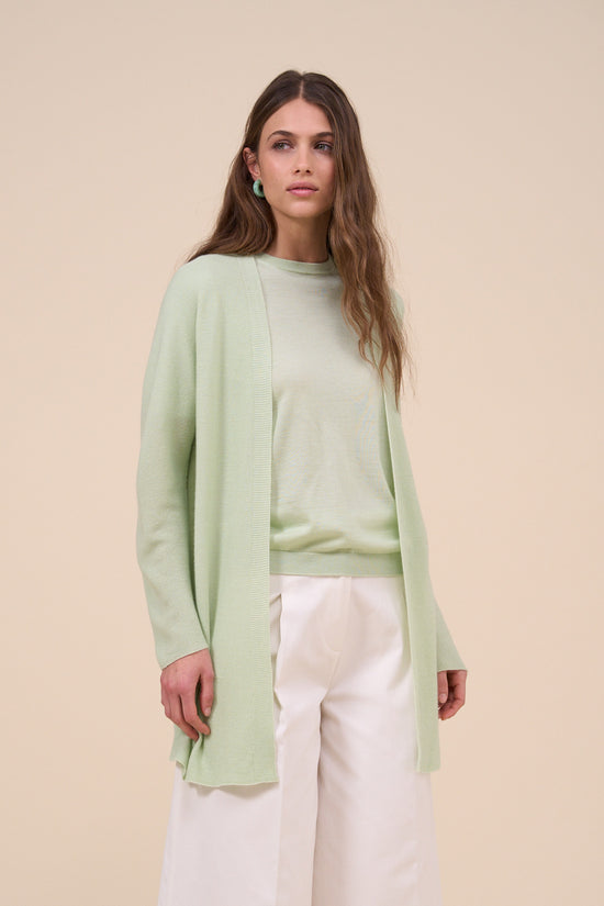 Fedeli Rometta Pearly Cashmere Silk Open Cardigan SAND