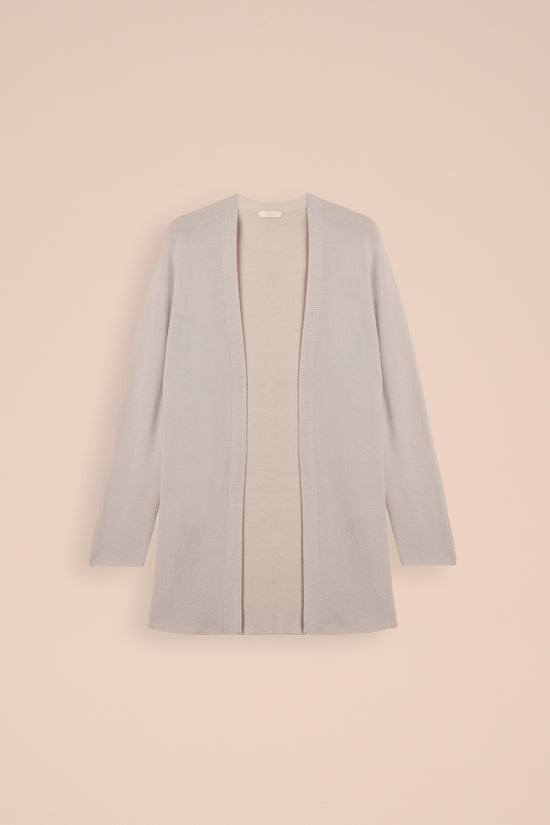 fedeli Rometta Pearly Cashmere Silk Open Cardigan SAND