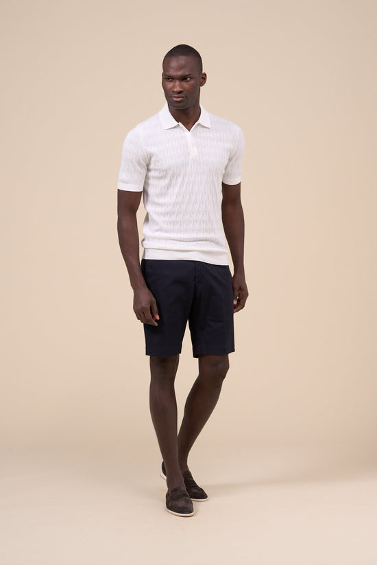 Fedeli Rumba Giza Cotton Light Dusty Knitted Polo Shirt WHITE