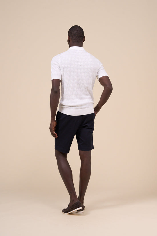 Fedeli Rumba Giza Cotton Light Dusty Knitted Polo Shirt WHITE