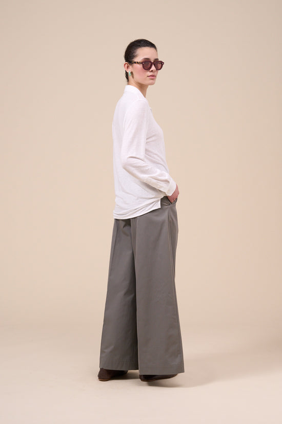 Fedeli Salina Linen Flex Long Sleeve Polo Shirt WHITE