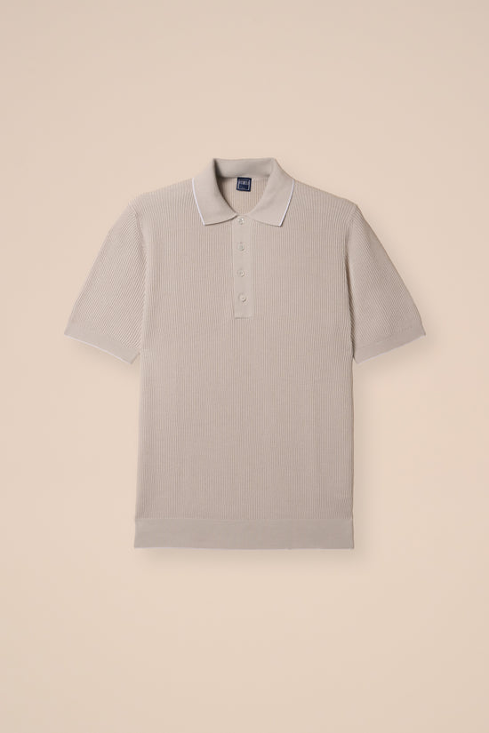 fedeli Scott Organic Cotton Light Dusty Polo Shirt SILVER