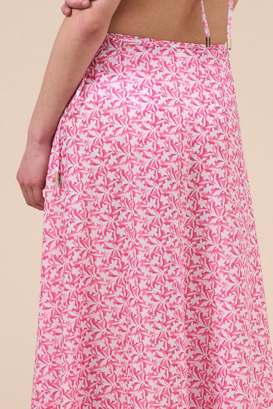 Fedeli Sinfonia Printed Cotton Voile Skirt - Botanical Floral Pattern LIGHTCORAL
