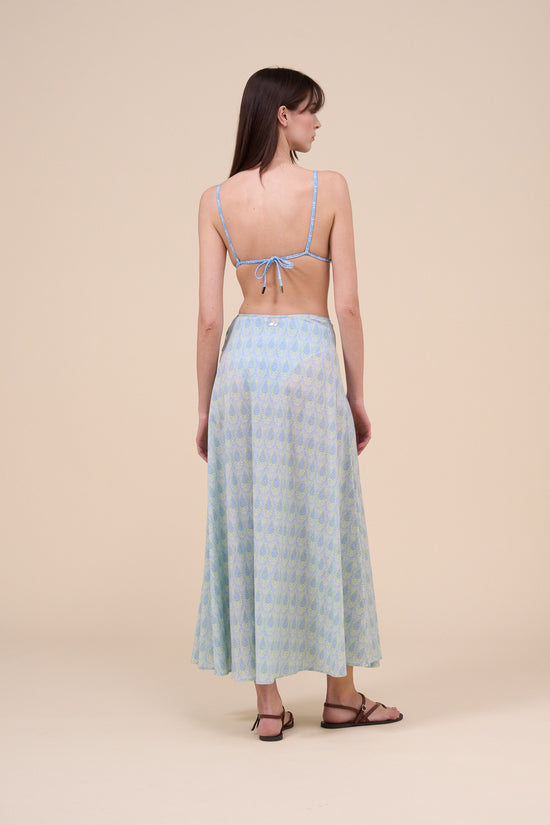 Fedeli Sinfonia Printed Cotton Voile Skirt - Paisley Pattern LIGHTGREEN