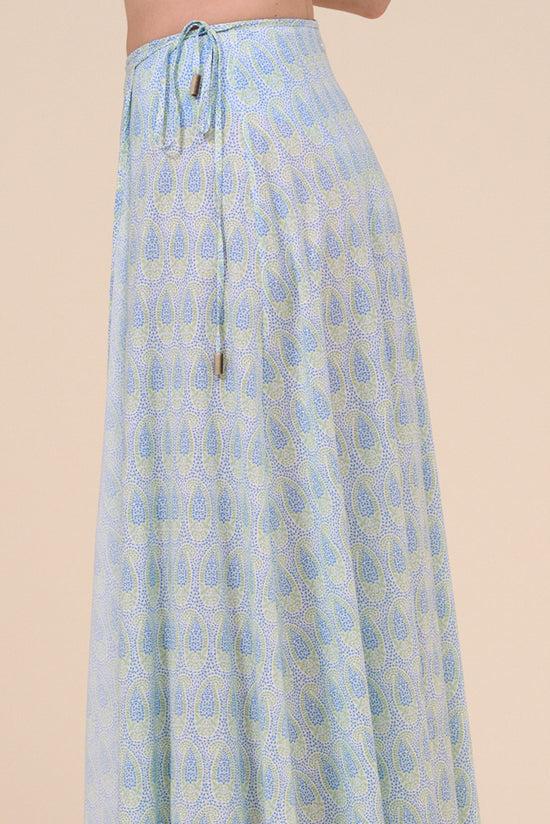 Fedeli Sinfonia Printed Cotton Voile Skirt - Paisley Pattern LIGHTGREEN