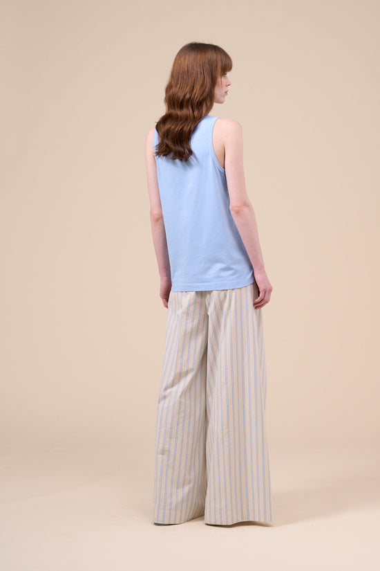 Fedeli Spargi Organic Cotton Sleveless Top LIGHTSTEELBLUE