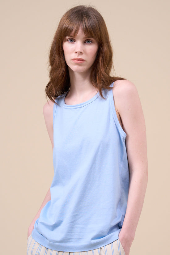Fedeli Spargi Organic Cotton Sleveless Top LIGHTSTEELBLUE