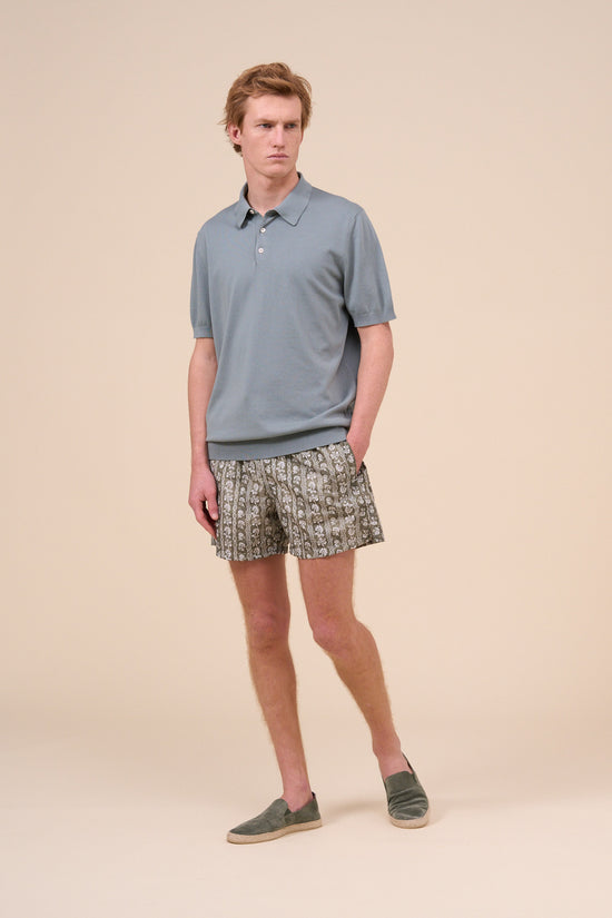 Fedeli Sportman Organic Cotton Short Sleeve Knitted Polo Shirt GRAYGREEN