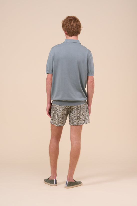 Fedeli Sportman Organic Cotton Short Sleeve Knitted Polo Shirt GRAYGREEN