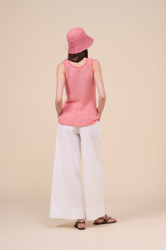 Fedeli Stige Cashmere Linen Handmade Top LIGHTCORAL