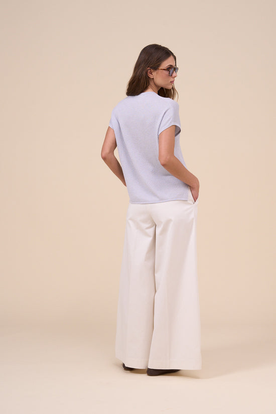 Fedeli Talassa Lunar Cotton Blend Top LIGHTSTEELBLUE
