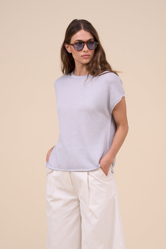 fedeli Talassa Lunar Cotton Blend Top LIGHTSTEELBLUE fedeli Talassa Lunar Cotton Blend Top LIGHTSTEELBLUE