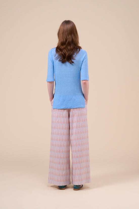 Fedeli Temi Cashmere Linen Marble T-Shirt MEDIUMTURQUOISE