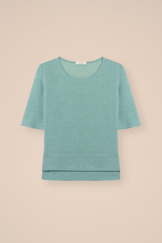 fedeli Temi Cashmere Linen Marble T-Shirt MEDIUMTURQUOISE fedeli Temi Cashmere Linen Marble T-Shirt MEDIUMTURQUOISE