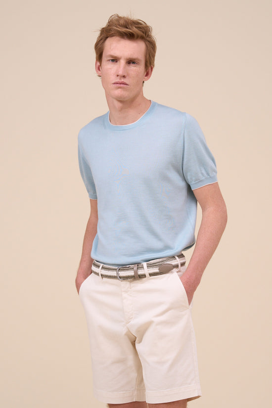 Fedeli Woven Linen Belt - Khaki And White DARKKHAKIMELANGE