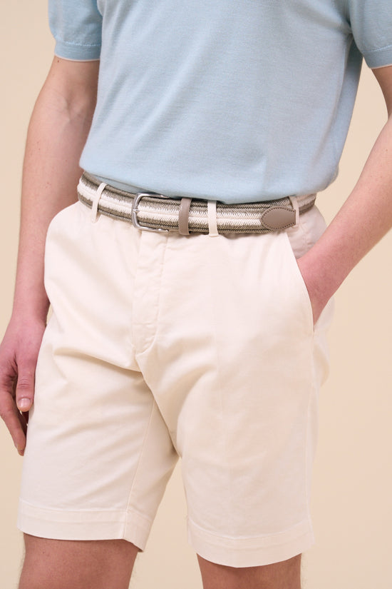 fedeli Woven Linen Belt - Khaki and White DARKKHAKIMELANGE