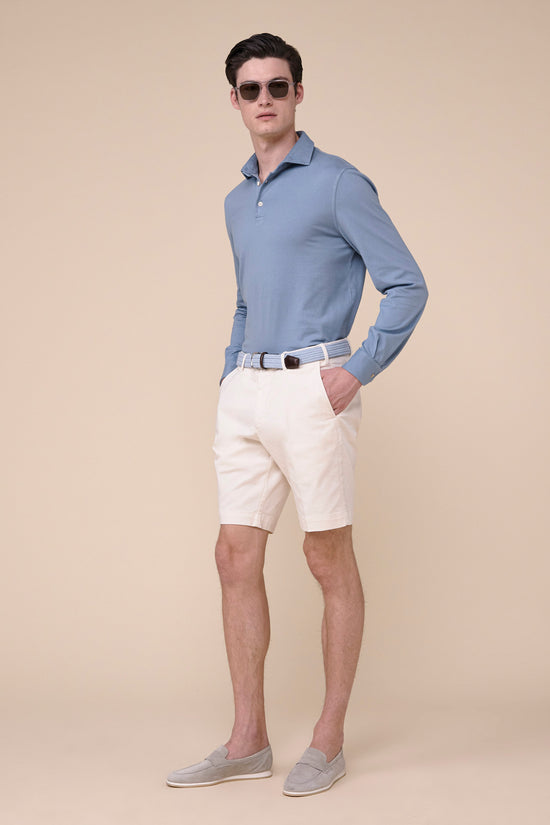 Fedeli Zero Organic Cotton Long Sleeve Polo LIGHTGREEN