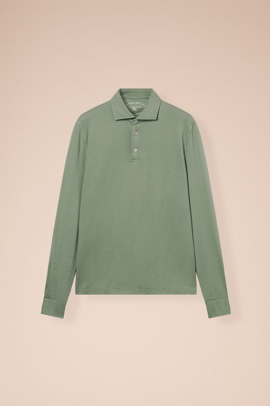 fedeli Zero Organic Cotton Long Sleeve Polo LIGHTGREEN