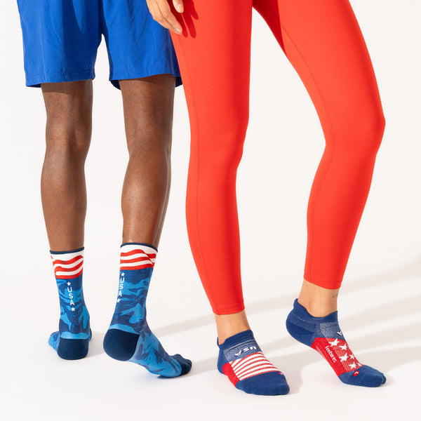 Feetures Elite Light Cushion Mini Crew - Limited Edition - USA Liberty Blue