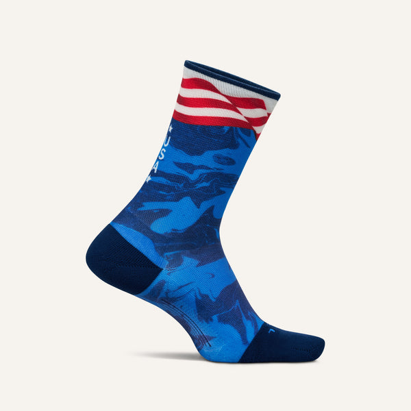 feetures Elite Light Cushion Mini Crew - Limited Edition - USA liberty blue