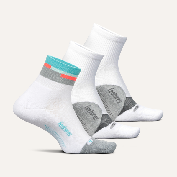 feetures Elite Light Cushion Quarter 3 Pack aquatic white mix