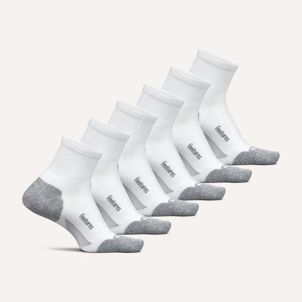 Feetures Elite Max Cushion Quarter 6 Pack White Mix