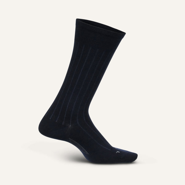Feetures Everyday Men's Ultra Light Crew Wide Rib Black