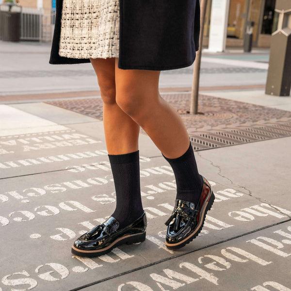 Feetures Everyday Women's Ultra Light Crew Texture Black