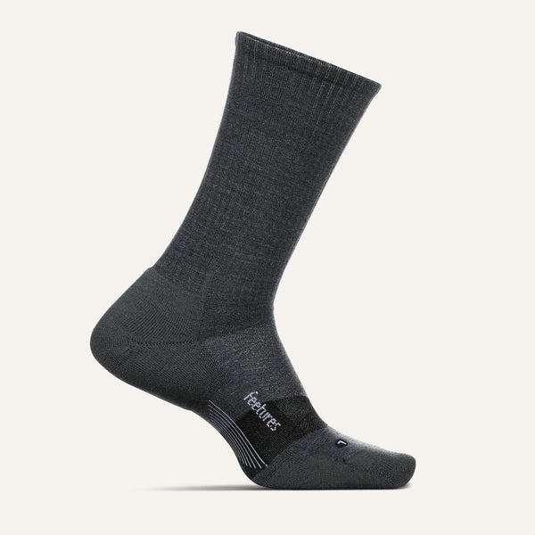 Feetures Merino 10 Max Cushion Crew Gray