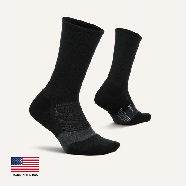 Feetures Merino 10 Max Cushion Mini Crew Black