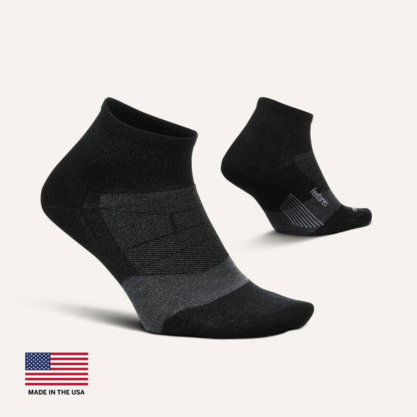 Feetures Merino 10 Max Cushion Quarter Black