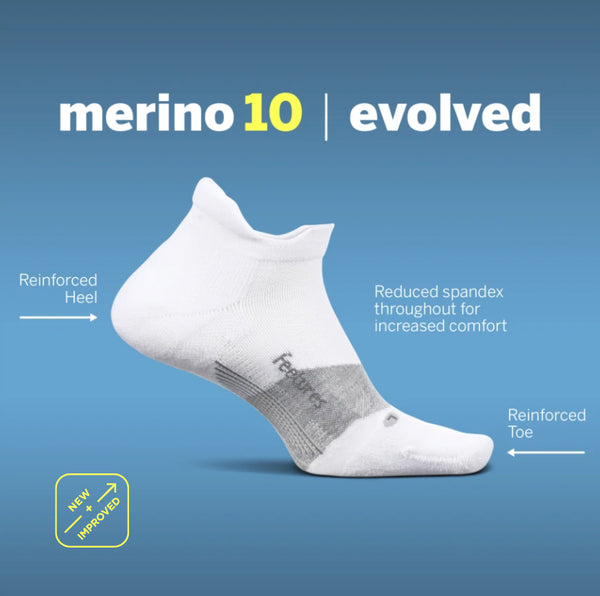 Feetures Merino 10 Ultra Light Mini Crew Charcoal