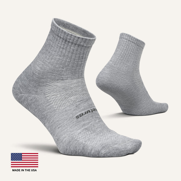 Feetures High Performance Max Cushion Quarter Tall Light Gray