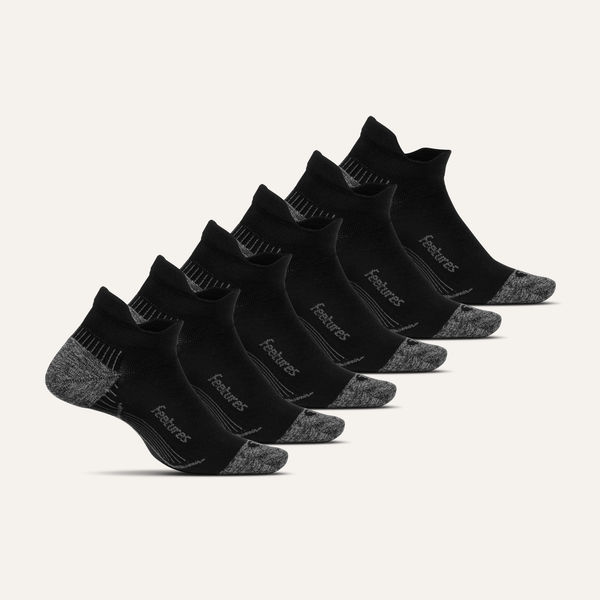 Feetures Plantar Fasciitis Relief Sock Light Cushion Tab 6 Pack White Mix