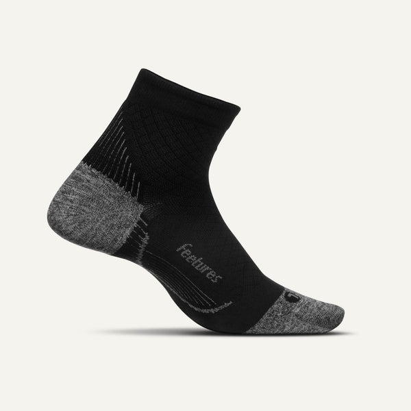 Feetures Plantar Fasciitis Relief Sock Ultra Light Quarter Black