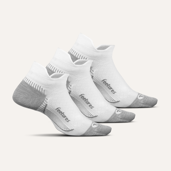 feetures Plantar Fasciitis Relief Sock Ultra Light Tab 3 Pack white
