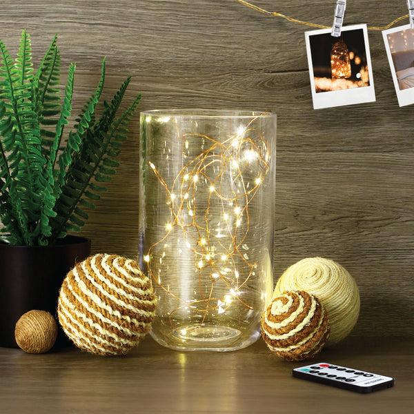 Feit Electric 10 Ft. Warm White (3000K) USB & Battery Copper Wire Fairy String Light