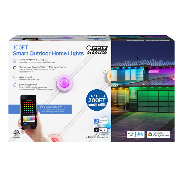 Feit Electric 100 Ft. Smart Color Changing Permanent Outdoor LED String Lights