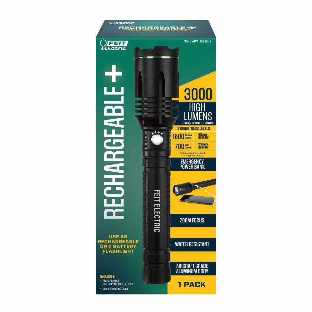 Feit Electric 11.7 In. Rechargeable Plus LED Flashlight