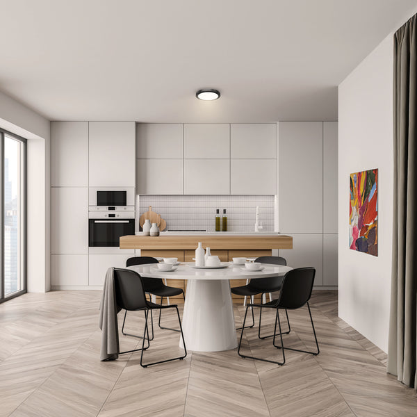 Feit Electric 11 In. 12.5W (60W Replacement) Selectable White Matte Black Round Flat Panel Ceiling Downlight