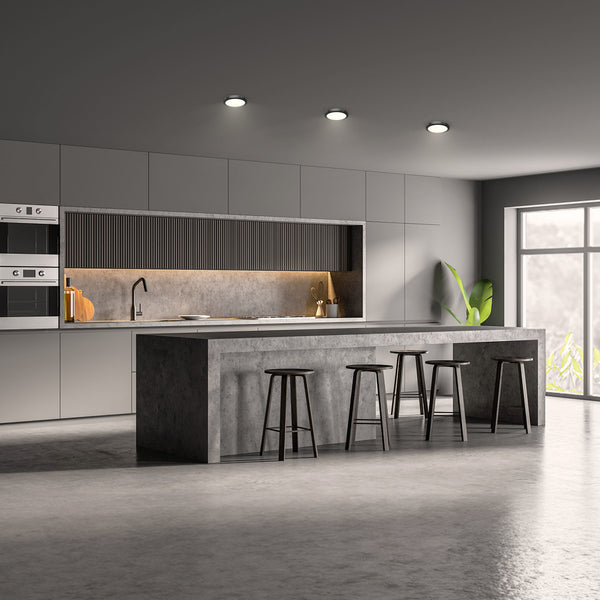 Feit Electric 11 In. 12.5W (60W Replacement) Selectable White Matte Black Round Flat Panel Ceiling Downlight