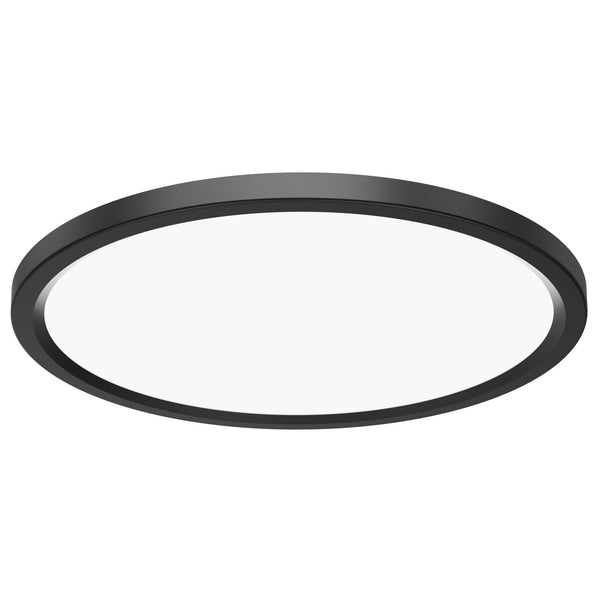 feit electric 11 in. 13.7W (75W Replacement) Selectable White Round Black LED Flat Panel Ceiling Light (2-Pack)